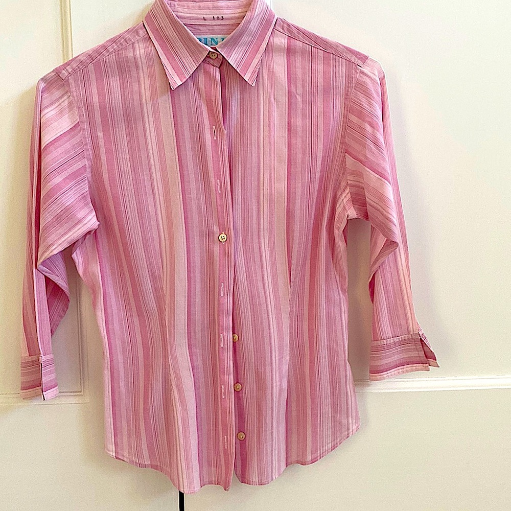 Classic 3/4 sleeve cotton shirt from PINK of London